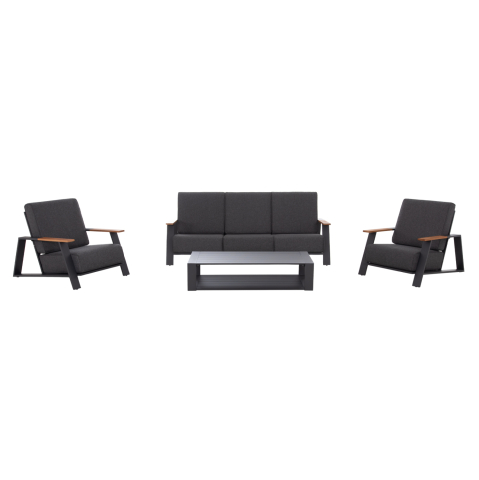 Seturi canapea - OUTDOOR LOUNGE SET 4PCS LAITH HM6551.01 ALUMINUM FRAMES and CUSHIONS IN GREY
