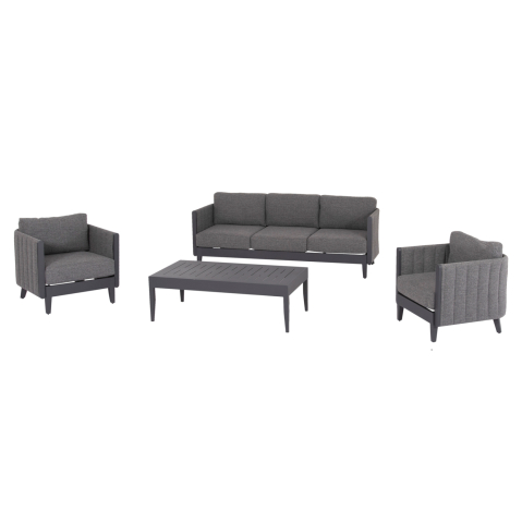 Seturi canapea - OUTDOOR LOUNGE SET 4PCS LARRY HM6188.01 DARK GREY ALUMINUM-P.E. FABRIC