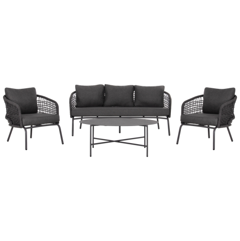 Seturi canapea - OUTDOOR LOUNGE SET 5-SEAT ELOWEN HM6508.01 ALUMINUM-ROPE-CUSHIONS---GREY
