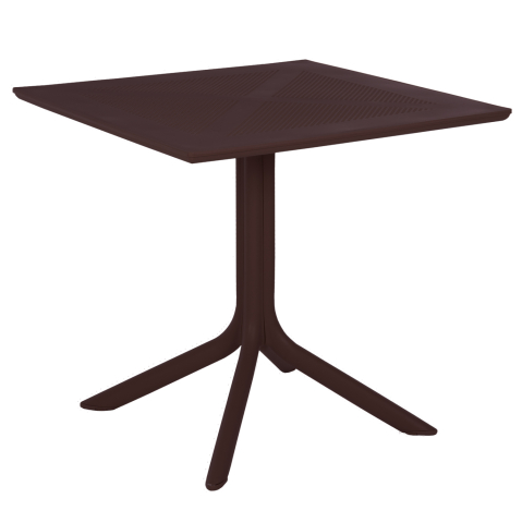 Mese - OUTDOOR POLYPROPYLENE SQUARE TABLE LUNAR HM5930.13 BROWN 80x80x75Hcm.