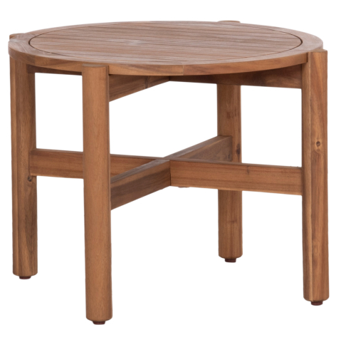 Mese - OUTDOOR ROUND COFFEE TABLE SANJI HM6222 ACACIA WOOD IN NATURAL COLOR Φ66x48.5Hcm