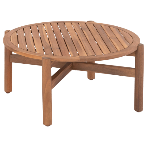 Mese - OUTDOOR ROUND COFFEE TABLE SANJI HM6228 ACACIA WOOD IN NATURAL COLOR Φ86x41,5Hcm