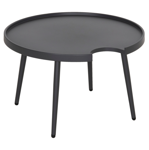 Mese - OUTDOOR ROUND COFFEE TABLE TEROC HM6434.01 ALUMINUM IN GREY Φ70x44Hcm