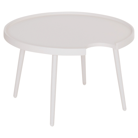 Mese - OUTDOOR ROUND COFFEE TABLE TEROC HM6434.02 ALUMINUM IN WHITE Φ70x44Hcm
