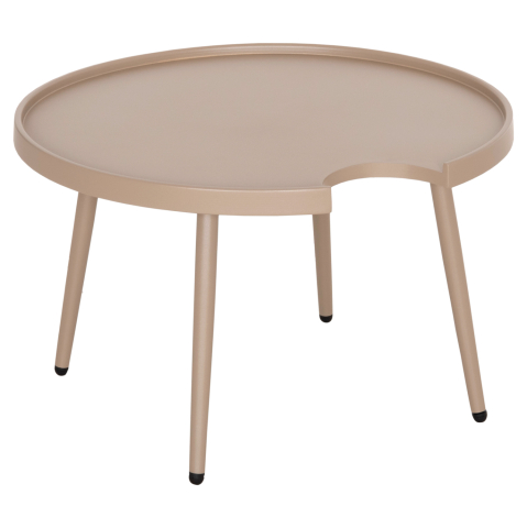 Mese - OUTDOOR ROUND COFFEE TABLE TEROC HM6434.03 ALUMINUM IN CAPPUCCINO Φ70x44Hcm