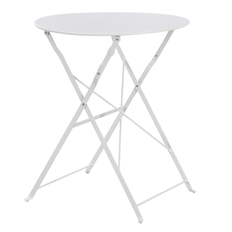 Mese - OUTDOOR ROUND FOLDABLE TABLE SOPHIE HM6336.01 METAL IN WHITE Φ60x70Hcm.