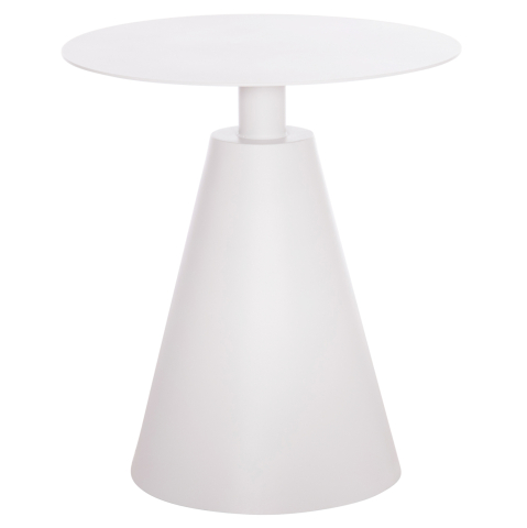 Mese - OUTDOOR ROUND SIDE TABLE SERA HM6270.02 ALUMINUM IN WHITE Φ50x56Hcm.
