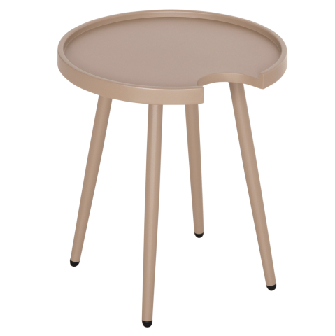 Mese - OUTDOOR ROUND SIDE TABLE TEROC HM6433.03 ALUMINUM IN CAPPUCCINO Φ47x53Hcm.