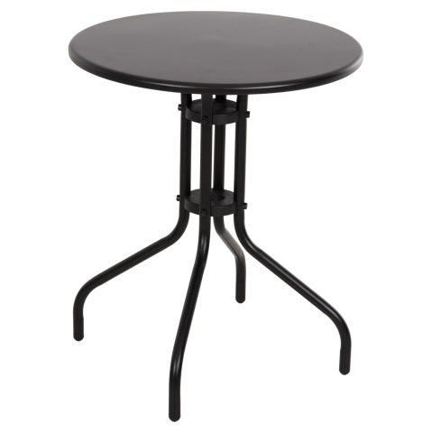 Mese - OUTDOOR ROUND TABLE BLACK HM5973.03 METALLIC IN BLACK Φ60x70Hcm.