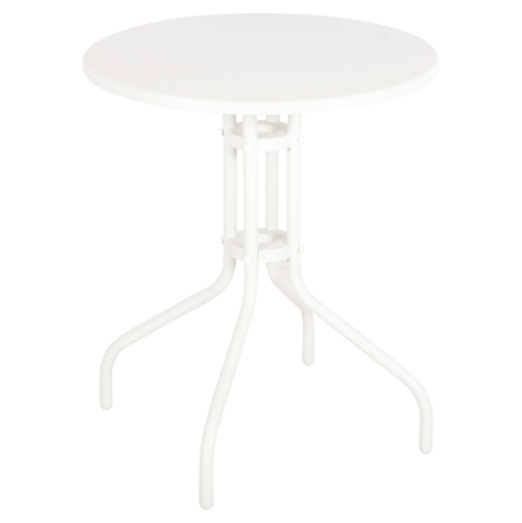 Mese - OUTDOOR ROUND TABLE LINO HM5973.02 METALLIC IN WHITE Φ60x70Hcm.