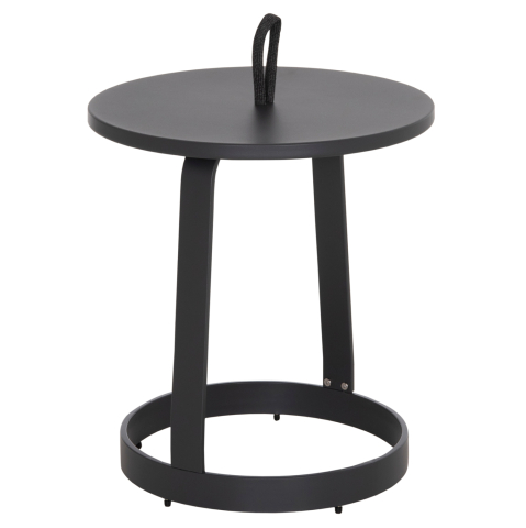 Mese - OUTDOOR SIDE TABLE MINO HM6433.01 ALUMINUM and ROPE IN GREY Φ47x53Hcm.