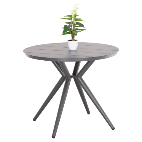 Mese - OUTDOOR TABLE ROUND HIGER HM6289.01 GREY ALUMINUM Φ90Χ74Hcm.