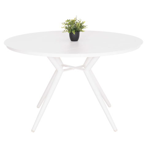 Mese - OUTDOOR TABLE ROUND HIGER HM6290.02 WHITE ALUMINUM Φ126Χ74Hcm.