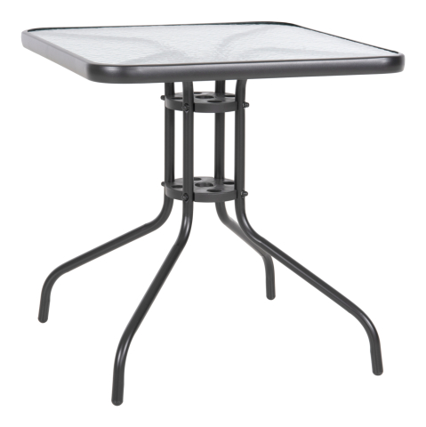 Exterior - OUTDOOR TABLE SQUARE FIGO HM5036.01 GREY METAL-GLASS TABLETOP 70Χ70Χ72Hcm