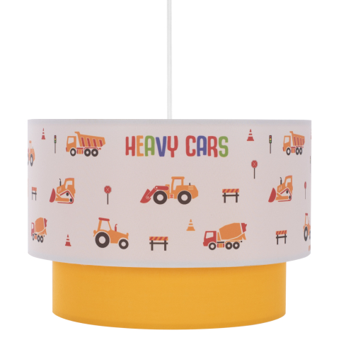 Iluminat - PENDANT CEILING LAMP BALOO HM7572.04 KIDS' ROOM DOUBLE WHITE-YELLOW WHITE DRUM SHADE