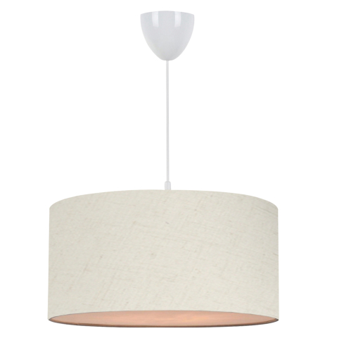 Iluminat de tavan - PENDANT CEILING LAMP HM7620.04 ECRU TEXTILE DRUM SHADE