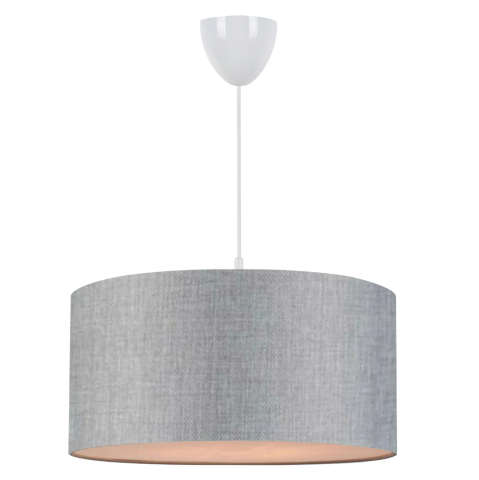 Iluminat de tavan - PENDANT CEILING LAMP HM7620.04 GREY TEXTILE DRUM SHADE