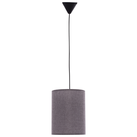 Iluminat - PENDANT CEILING LAMP HM7623.03 GREY FABRIC DRUM SHADE D19x70 εκ.