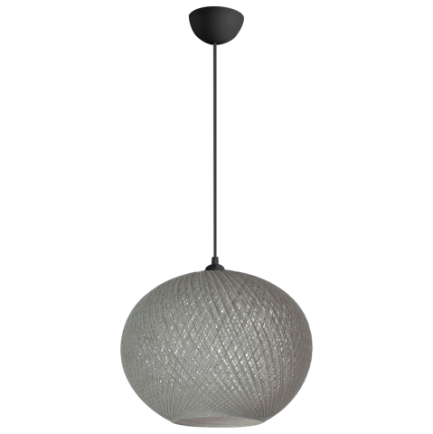 Iluminat de tavan - PENDANT CEILING LAMP HM7626.01 GREY SPHERE, KNITTED ROPE, INDOORS