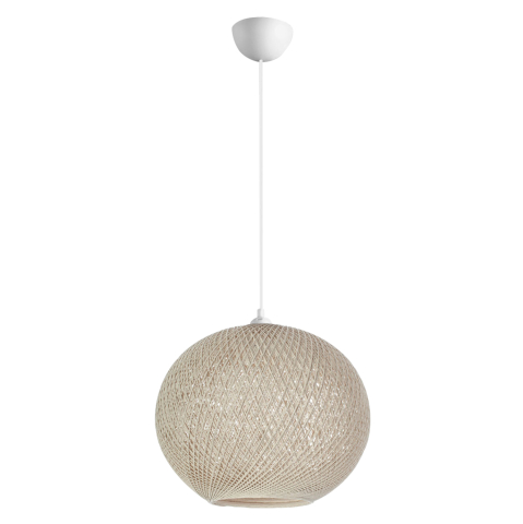 Iluminat de tavan - PENDANT CEILING LAMP HM7626.02 BEIGE SPHERE, KNITTED ROPE, INDOORS
