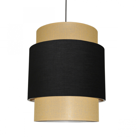 Iluminat - PENDANT CEILING LAMP HM7627.02 TWO-LAYER FABRIC DRUM, METAL FRAME