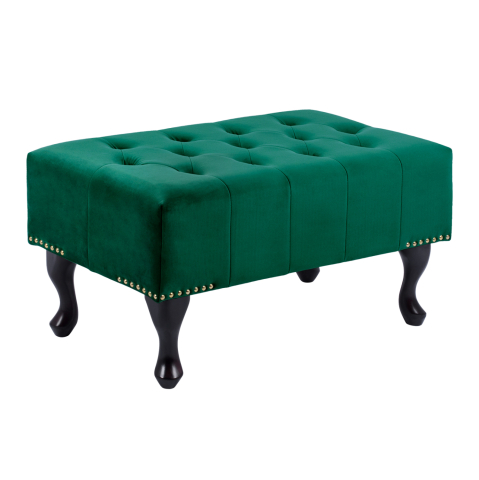 Taburete - PIANO STOOL T.CHESTERFIELD EMMA HM226.03 CYPRESS GREEN VELVET-BLACK LEGS 80x45x40Hcm.