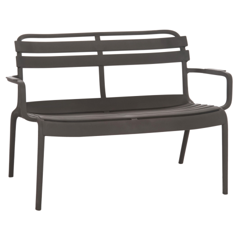 Banci - POLYPROPYLENE 2-SEATER BENCH KORVER HM6332.05 DARK OLIVE GREEN 113x65x76Hcm.