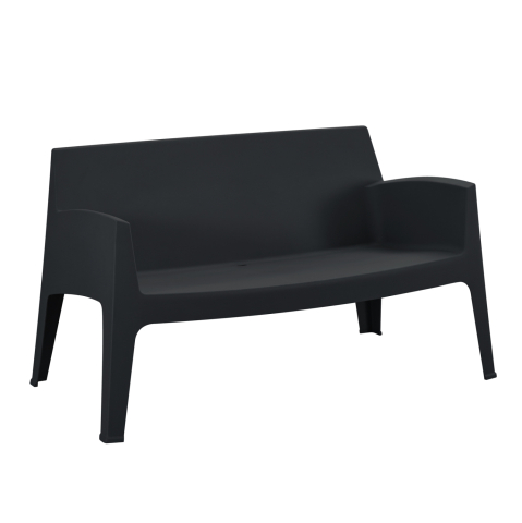 Canapele - POLYPROPYLENE 2-SEATER SOFA SLEEK HM6366.02 BLACK COLOR 133x68x73Hcm.