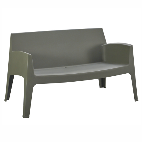 Canapele - POLYPROPYLENE 2-SEATER SOFA SLEEK HM6366.05 DARK OLIVE COLOR 133x68x73Hcm.