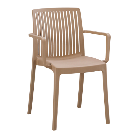 Scaune - Fotolii - POLYPROPYLENE ARMCHAIR IDA HM6127.05 CAPPUCCINO 53x50x82Hcm.