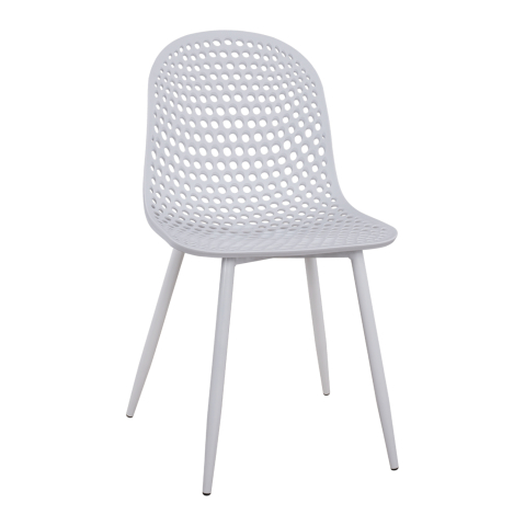 Interior - Polypropylene Armchair Milana HM8512.01 White with Metallic Legs 47x58x84cm