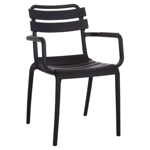 Scaune - Fotolii - POLYPROPYLENE ARMCHAIR PHILLY HM6123.02 BLACK 58.5x49x83.5Hcm.