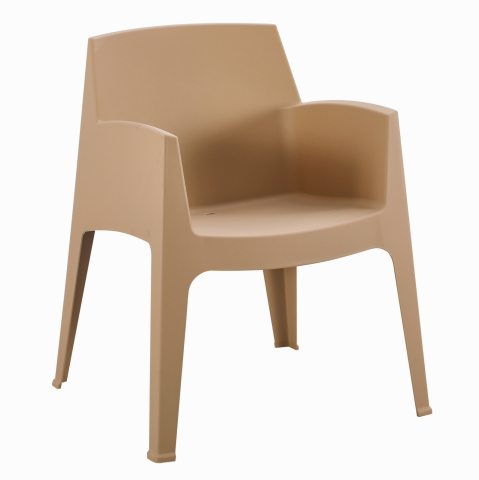Exterior - POLYPROPYLENE ARMCHAIR SLEEK HM6370.03 CAPPUCCINO 68x63x82.5Hcm.