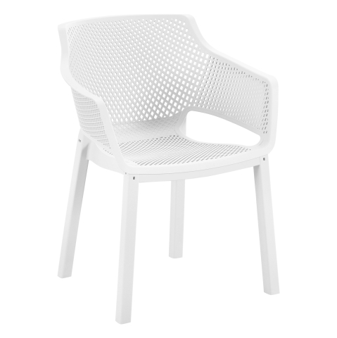 Exterior - POLYPROPYLENE DINING ARMCHAIR PEGGY HM6368.01 WHITE 60x55x79Hcm.