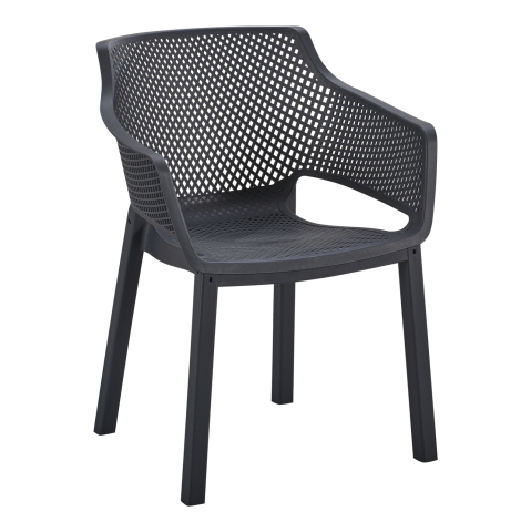 Exterior - POLYPROPYLENE DINING ARMCHAIR PEGGY HM6368.02 BLACK 60x55x79Hcm.