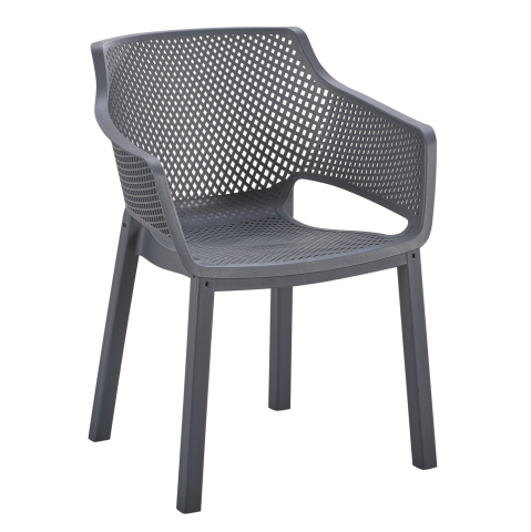 Exterior - POLYPROPYLENE DINING ARMCHAIR PEGGY HM6368.10 GREY 60x55x79Hcm.