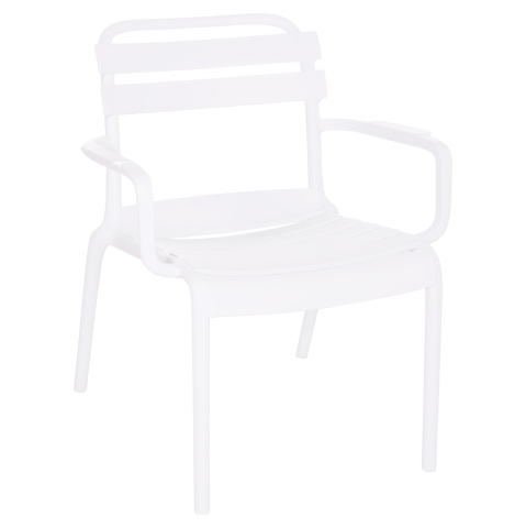 Exterior - POLYPROPYLENE LOUNGE ARMCHAIR KORVER HM6333.01 WHITE 63.5x65x76Hcm.
