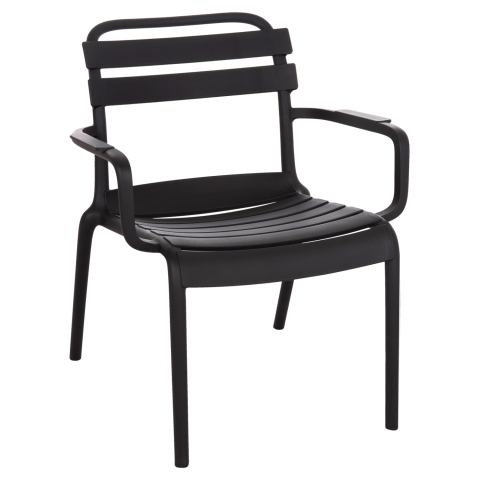 Exterior - POLYPROPYLENE LOUNGE ARMCHAIR KORVER HM6333.02 BLACK 63.5x65x76Hcm.
