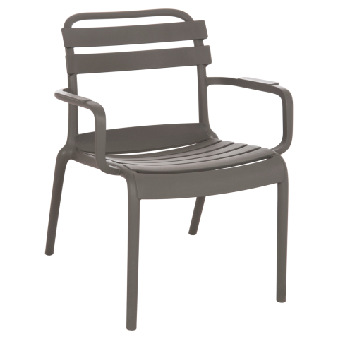 Exterior - POLYPROPYLENE LOUNGE ARMCHAIR KORVER HM6333.05 DARK OLIVE GREEN 63.5x65x76Hcm.