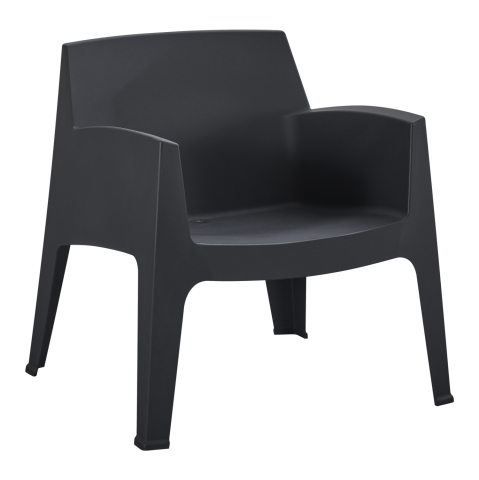 Exterior - POLYPROPYLENE LOUNGE ARMCHAIR SLEEK HM6365.02 BLACK 62x68x73Hcm.