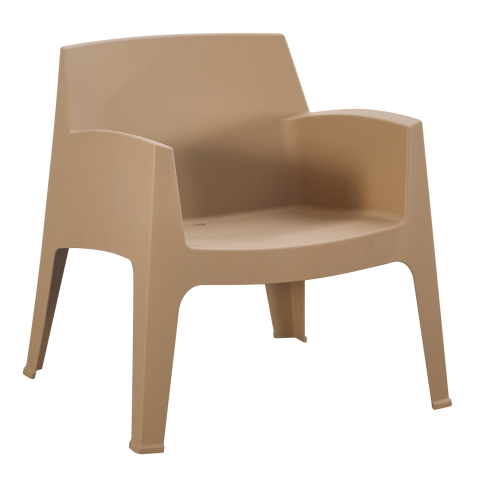 Exterior - POLYPROPYLENE LOUNGE ARMCHAIR SLEEK HM6365.03 CAPPUCCINO 62x68x73Hcm.