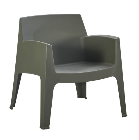 Exterior - POLYPROPYLENE LOUNGE ARMCHAIR SLEEK HM6365.05 DARK OLIVE GREEN 62x68x73Hcm.