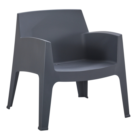 Exterior - POLYPROPYLENE LOUNGE ARMCHAIR SLEEK HM6365.10 GREY 62x68x73Hcm.