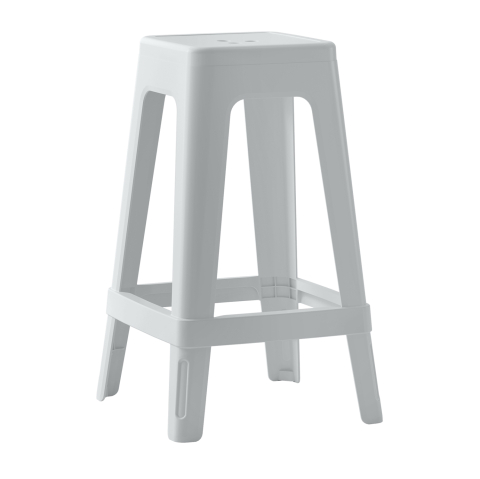 Taburete - POLYPROPYLENE STOOL SQUARE ZEB HM6128.01 WHITE 35x35x65Hcm.