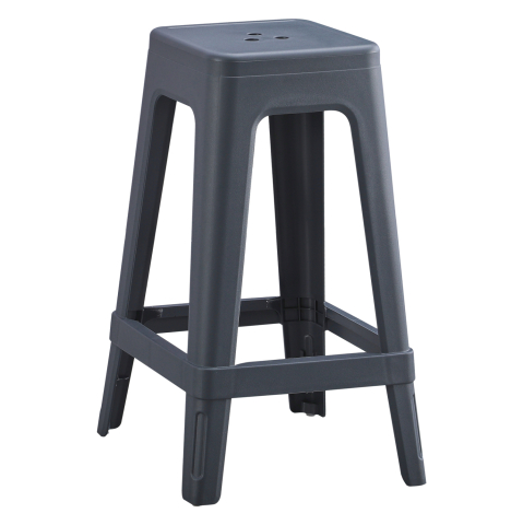 Taburete - POLYPROPYLENE STOOL SQUARE ZEB HM6128.03 GREY 35x35x65Hcm.