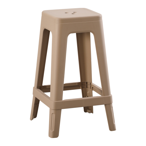 Taburete - POLYPROPYLENE STOOL SQUARE ZEB HM6128.05 CAPPUCCINO 35x35x65Hcm.
