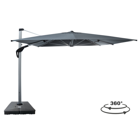 Umbrele - Baze - PREMIUM ALUMINUM UMBRELLA WITH GROUND WATER BASE JAVANTE HM10721.01--GREY SHADE 4x4x2.90Hm