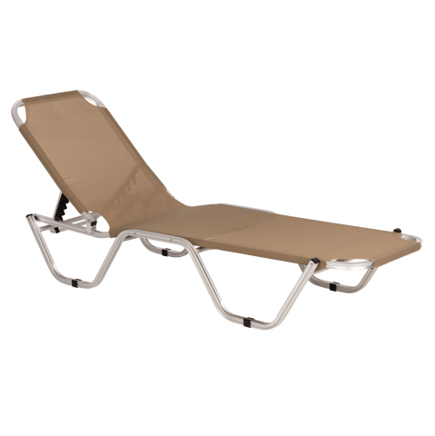 Sezlong-uri - Professional aluminum sunbed HM5071.80 Mocha 60x190x30-91 cm