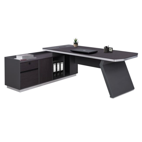 Birouri - PROFESSIONAL LEFT CORNER OFFICE DESK ROSEWOOD HM2084L 220x180x76Hcm