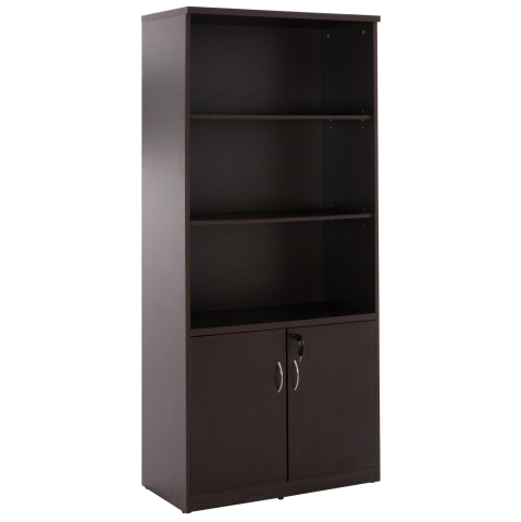 Biblioteci - Professional office bookcase HM2014.02 wenge color with 2 doors 80Χ39Χ179